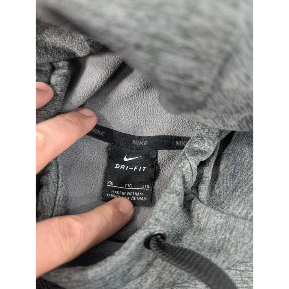 Nike Therma-Fit Camo Hoodie Men 2XL Gray Black Volt Swoosh French Terry Interior
